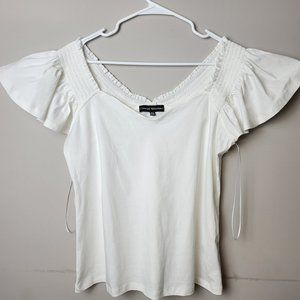 Catherine Malandrino 100% cotton elegant white short sz Medium for women